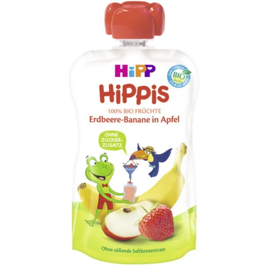 Bio Hippis Erdbeere-Banane In Apfel 100G 1 Bio Hippis Erdbeere-Banane In Apfel 100G