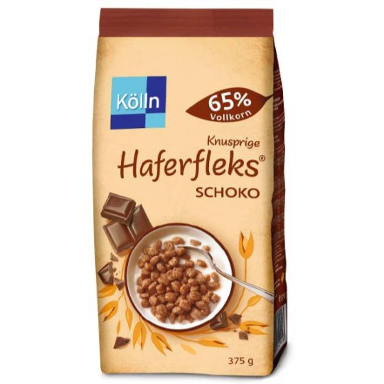 Knusprige Haferfleks Schoko 375G 1 Knusprige Haferfleks Schoko 375G