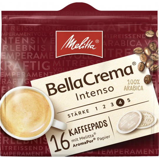 Melitta BellaCrema Kaffeepads Intenso 16ST 107G 1 Melitta BellaCrema Kaffeepads Intenso 16ST 107G